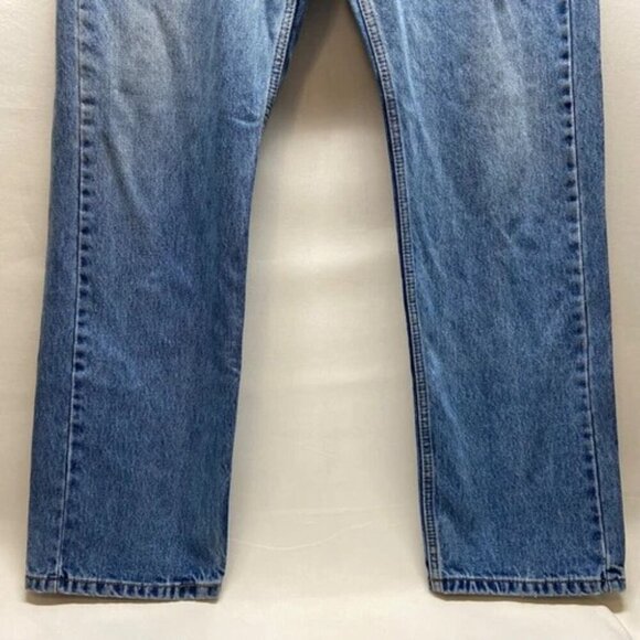 Levi's 505 Men's Blue Jeans Medium Wash Regular Fit 36x32 Straight Leg Stretch - Picture 3 of 11